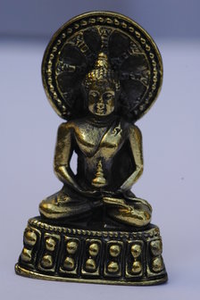 Boeddha met aureool brons 5cm 