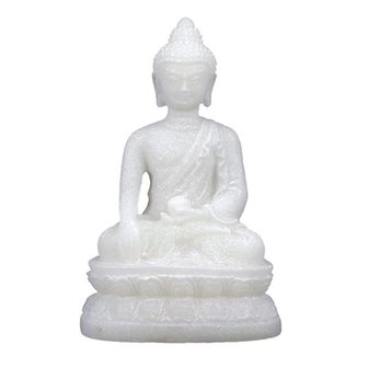 shakyamuni boeddha witte albast