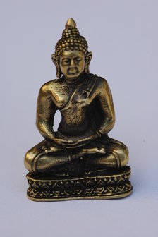 Boeddha meditatie brons zilverkleur 3cm