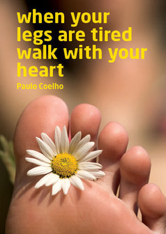 Postcard - When your legs are tired walk with your heart