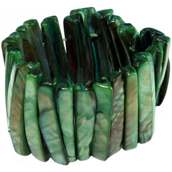 parelmoer armband groen