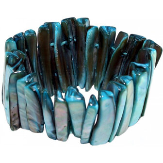 parelmoer armband blauw