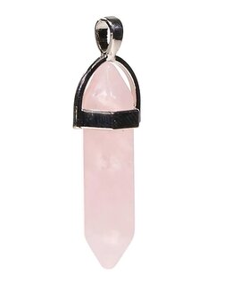 rozenkwarts edelsteen hanger punt