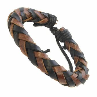 leren armband gevlochten