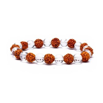 armband bergkristal met rudraksha