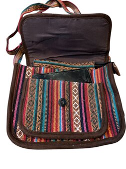 Urban leather schoudertas Nepal rood