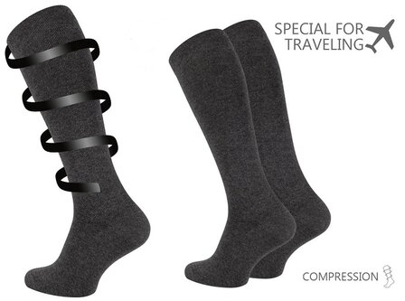 Compressie kniekousen - Steunkousen - Antraciet grijs