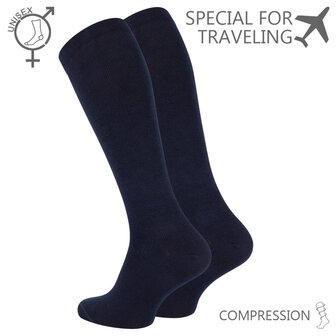 Compressie kniekousen - Steunkousen - Marineblauw