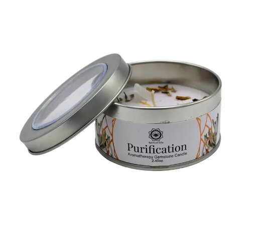 edelsteen geurkaars purification white sage seleniet