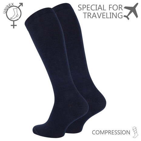 Compressie kniekousen - Steunkousen - Marineblauw