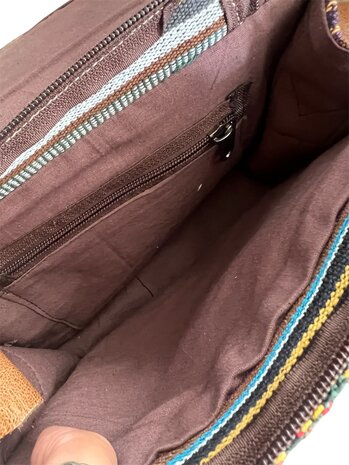 Urban leather schoudertas Nepal kleur