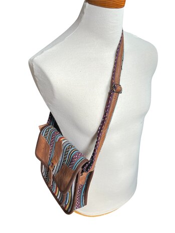 Urban leather schoudertas Nepal kleur