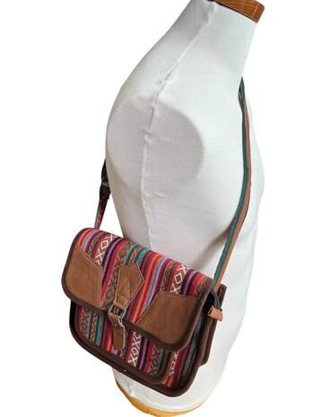 Urban leather schoudertas Nepal rood