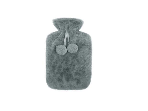 warmwaterkruik pluche grijs