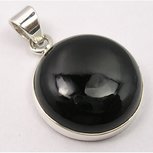 Hanger Onyx edelsteen rond zilver Hanger Onyx edelsteen rond zilver