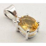 Citrien hanger zilver facet geslepen Citrien hanger zilver facet geslepen