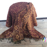 Yogastyles meditatie omslagdoek bewerkt bruin/bordoux Yogastyles meditatie omslagdoek bewerkt bruin/bordoux