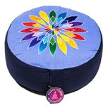Meditatiekussen bloem chakra kleuren 33x16cm Meditatiekussen bloem chakra kleuren 33x16cm