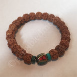Armband rudraksha kralen met sierkraal Armband rudraksha kralen met sierkraal