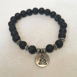 Mala armband lavasteen met boeddha bedel elastisch Mala armband lavasteen met boeddha bedel elastisch