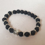 Armband lavasteen met boeddha bedel elastisch Armband lavasteen met boeddha bedel elastisch