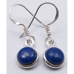 Oorbellen Lapis Lazulli edelsteen rond zilver Oorbellen Lapis Lazulli edelsteen rond zilver