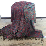 Yogastyles meditatie omslagdoek bewerkt rood/lichtblauw Yogastyles meditatie omslagdoek bewerkt rood/lichtblauw