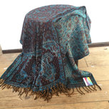 Yogastyles meditatie omslagdoek bewerkt blauw/bruin Yogastyles meditatie omslagdoek bewerkt blauw/bruin