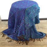 Yogastyles meditatie omslagdoek bewerkt blauw/paars Yogastyles meditatie omslagdoek bewerkt blauw/paars