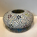 Oosterse waxinelichthouder multi flower ufo met mozaïek Oosterse waxinelichthouder multi flower ufo met mozaïek
