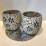 Oosterse waxinelichthouder multi flower bol mozaïek Oosterse waxinelichthouder multi flower bol mozaïek