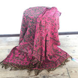 Yogastyles meditatie omslagdoek bewerkt roze/groen Yogastyles meditatie omslagdoek bewerkt roze/groen