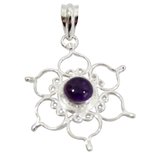 Amethist hanger lotus zilver Amethist hanger lotus zilver