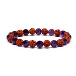 Armband Amethist met rudraksha zaad Armband Amethist met rudraksha zaad