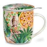 Theemok met zeefje boeddha motief kleur Theemok met zeefje boeddha motief kleur