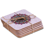 Mandala onderzetters paars set van 6 Mandala onderzetters paars set van 6