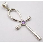 Ankh hanger zilver met amethist Ankh hanger zilver met amethist