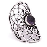 Amethist ring zilverkleur Levensbloem Amethist ring zilverkleur Levensbloem