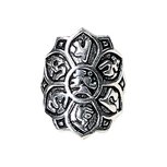 Ring lotus met mantra zilverkleur Ring lotus met mantra zilverkleur