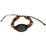 Armband leer en kokosnoot hout Armband leer en kokosnoot hout