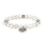 Mala armband bergkristal met lotus bedel elastisch Mala armband bergkristal met lotus bedel elastisch