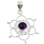 Amethist hanger lotus zilver Amethist hanger lotus zilver