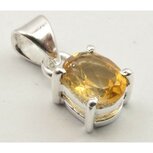 Citrien hanger zilver facet geslepen Citrien hanger zilver facet geslepen