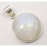 Maansteen hanger edelsteen rond zilver Maansteen hanger edelsteen rond zilver