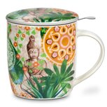 Theemok met zeefje boeddha motief kleur Theemok met zeefje boeddha motief kleur