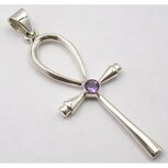 Ankh hanger zilver met amethist Ankh hanger zilver met amethist