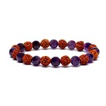 Armband Amethist met rudraksha zaad Armband Amethist met rudraksha zaad