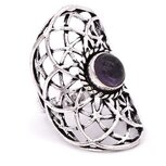 Amethist ring zilverkleur Levensbloem Amethist ring zilverkleur Levensbloem