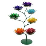 Lotus sfeerlicht standaard groen incl 7 chakra waxinehouders Lotus sfeerlicht standaard groen incl 7 chakra waxinehouders