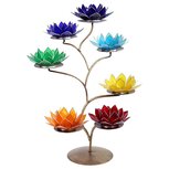 Lotus sfeerlicht standaard incl 7 chakra waxinehouders Lotus sfeerlicht standaard incl 7 chakra waxinehouders